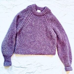 H&M Women's Purple Lavender Thick Wool Alpaca Crew Neck Sweater size Small
